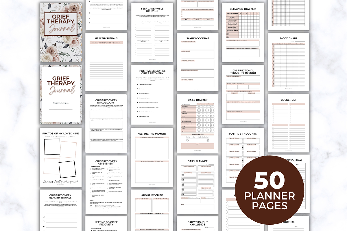 Grief Therapy Journal - Printable, a Stationery Template by Jennifer Magri Templates (Photo 2 of 8)