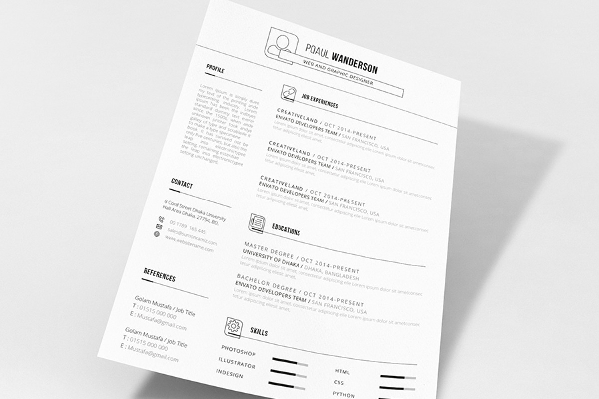 RESUME WITH CV (TWO STYLE), a Resume Template by DesignGhar