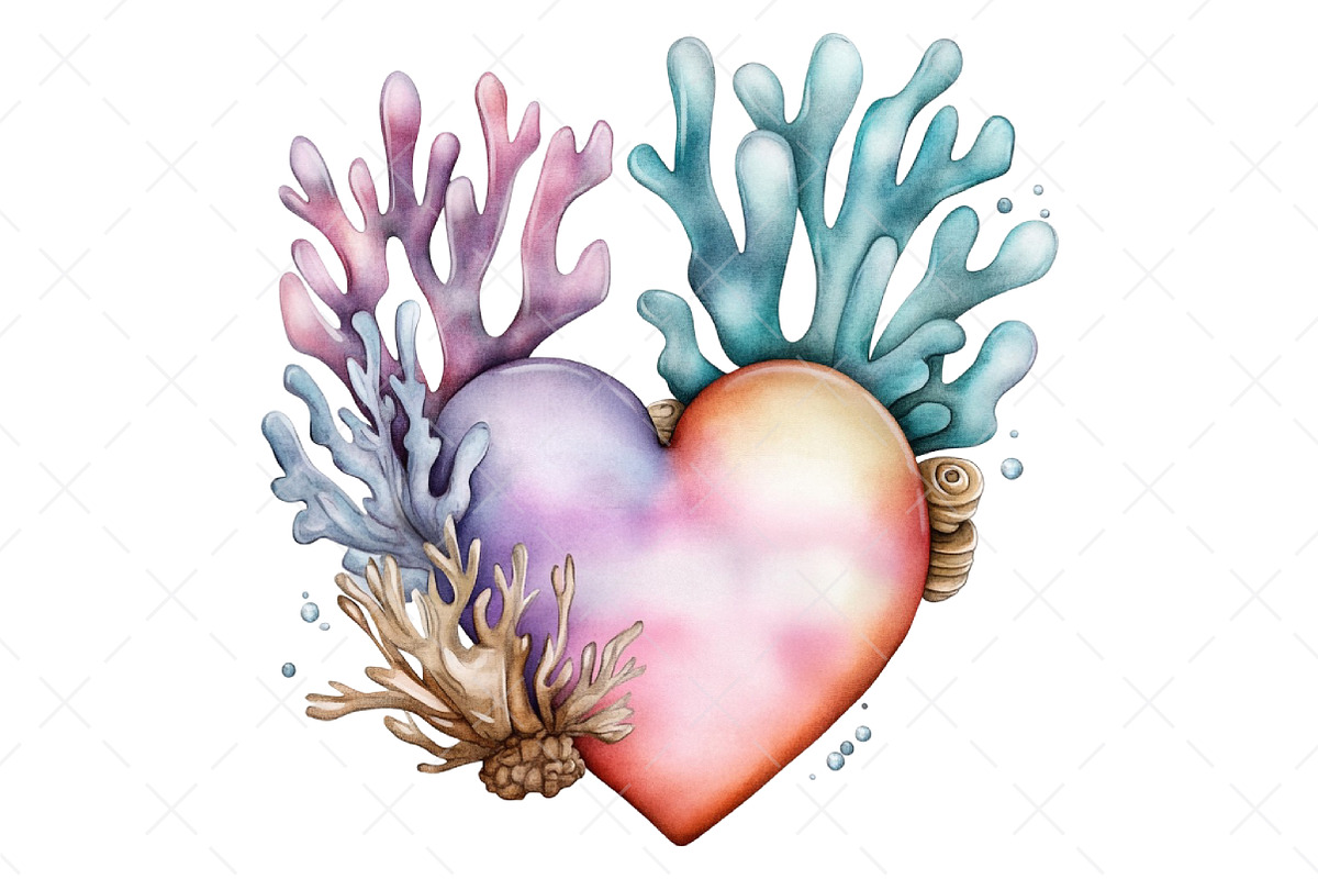 Under the Sea Watercolor Clipart PNG, an Illustration by Craft Nest (Photo 11 of 12)