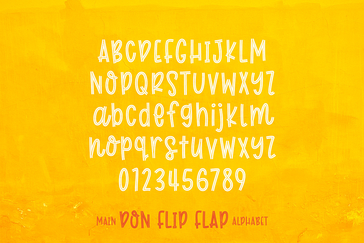 Don Flip Flap - fun inline font trio, a Font by Little Type Factory (Photo 6 of 10)