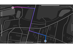 City dark style map, a Technology Illustration by SkyVectors