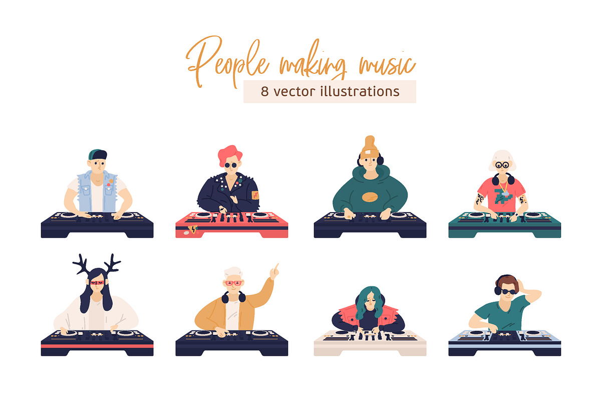 People make music. DJ set, a Person Illustration by Good Studio (Photo 1 of 5)