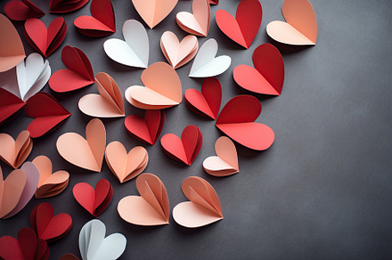 Decorative paper hearts. Valentines day, a Holiday Photo by AlyaAnd