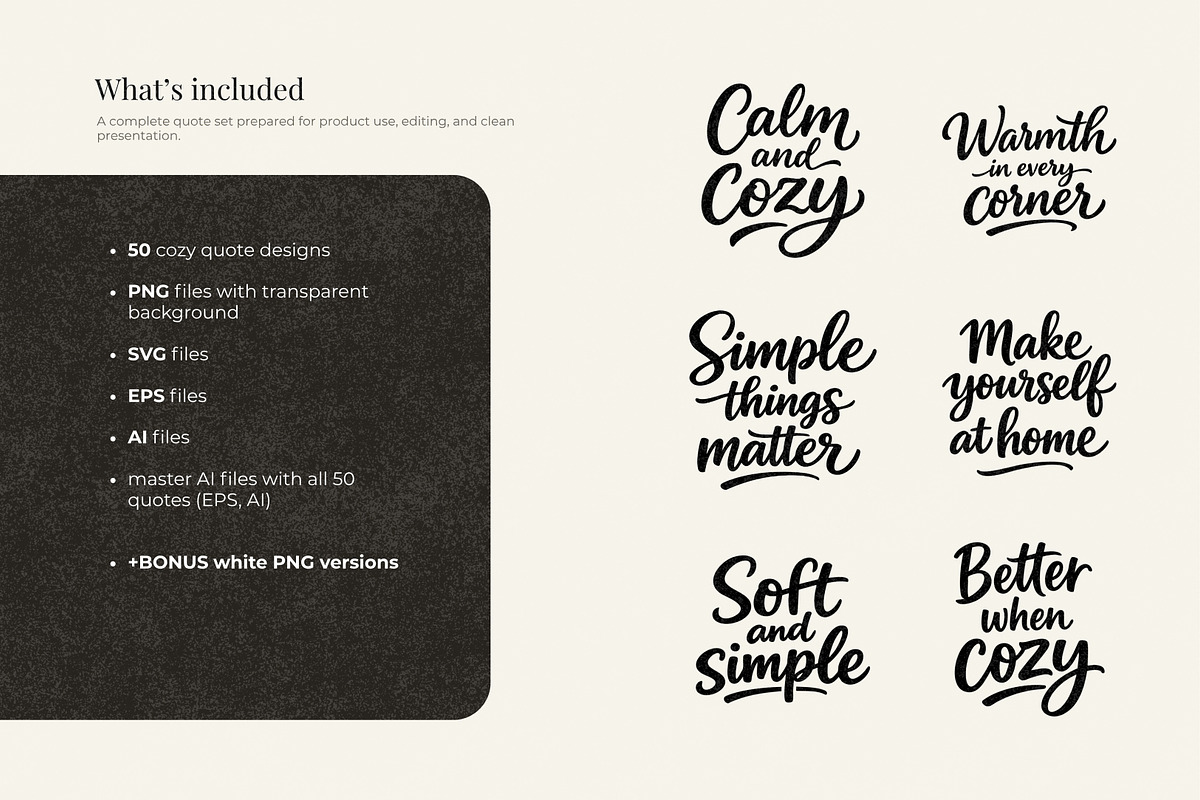 Cozy Quotes Lettering Bundle, an Object Graphic by Yanakicc (Photo 2 of 9)