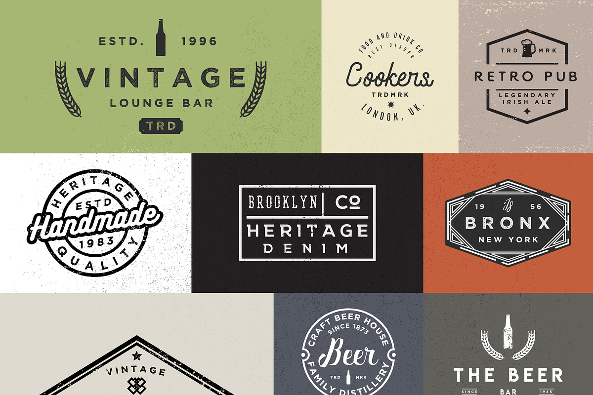 [vol.1] 20 Retro Badges Templates, a Branding & Logo Template by Roman Paslavsky (Photo 2 of 8)