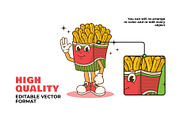 Groovy Fries Retro Illustration, a Food Illustration by Decoconio Design (Thumbnail 4 of 7)