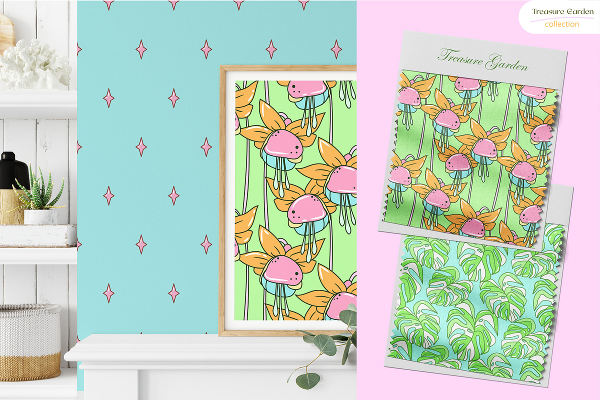 Treasure Garden - Seamless Patterns, a Pattern Graphic by InaCorart (Photo 2 of 9)