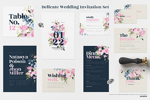 Delicate Wedding Invitation Set