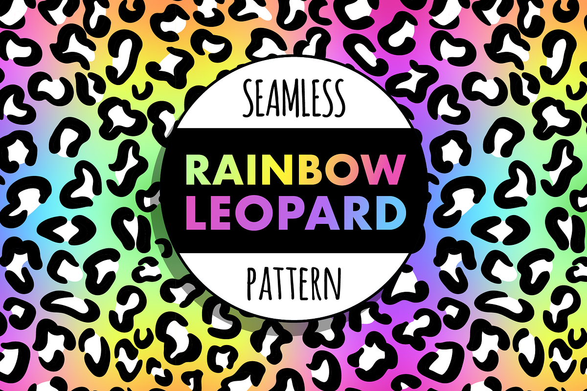Seamless rainbow Leopard patten, a Pattern Graphic by Queen of Infographics (Photo 1 of 2)