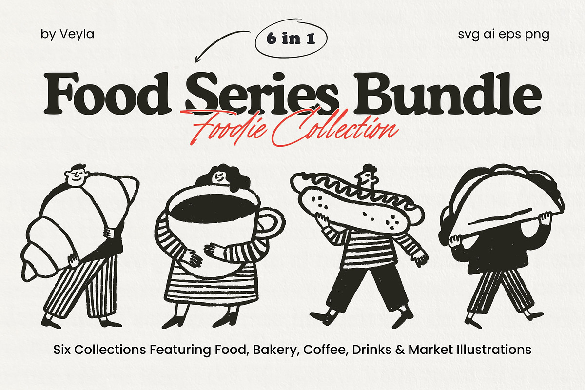 FOOD BUNDLE Vol.3: All 6 in 1, a Food Illustration by Veyla (Photo 1 of 50)