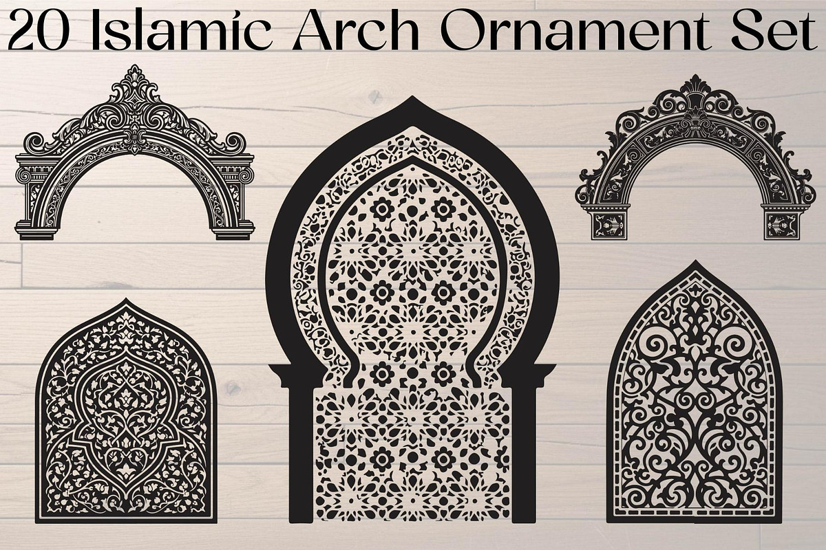 Islamic Arch Ornament Set, an Object Graphic by Creativeshirt (Photo 1 of 18)