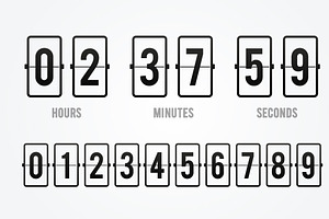 Flip Board Countdown Clock, a Technology Illustration by Black White Mouse Design