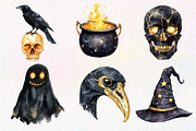 Vintage Creepy Halloween Clipart, an Illustration by Dream Creation (Thumbnail 2 of 7)