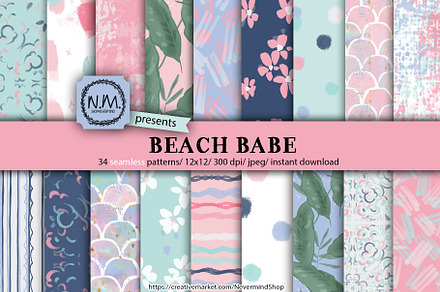 Summer digital paper pack