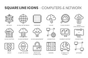 Square line icons, an Outline Icon by Howcolour (Thumbnail 62 of 85)