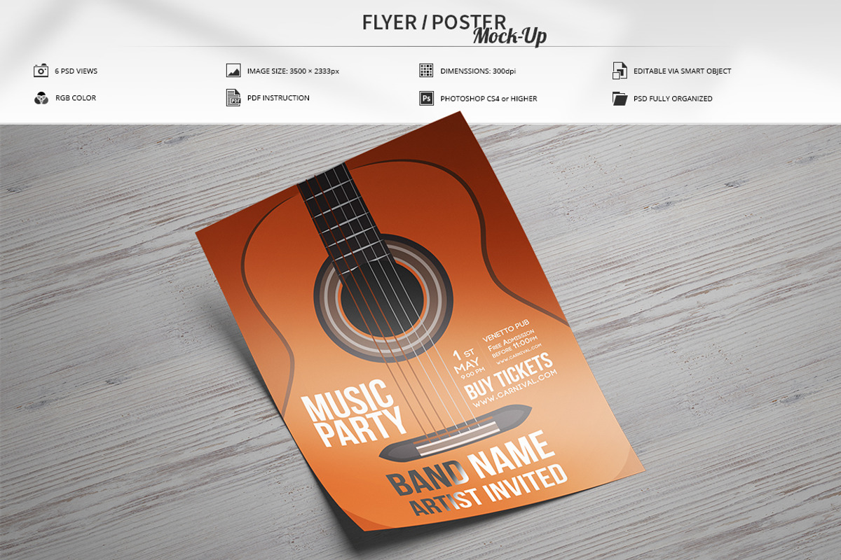 Flyer / Poster Mock-Up, a Product Mockup by MassDream (Photo 1 of 9)