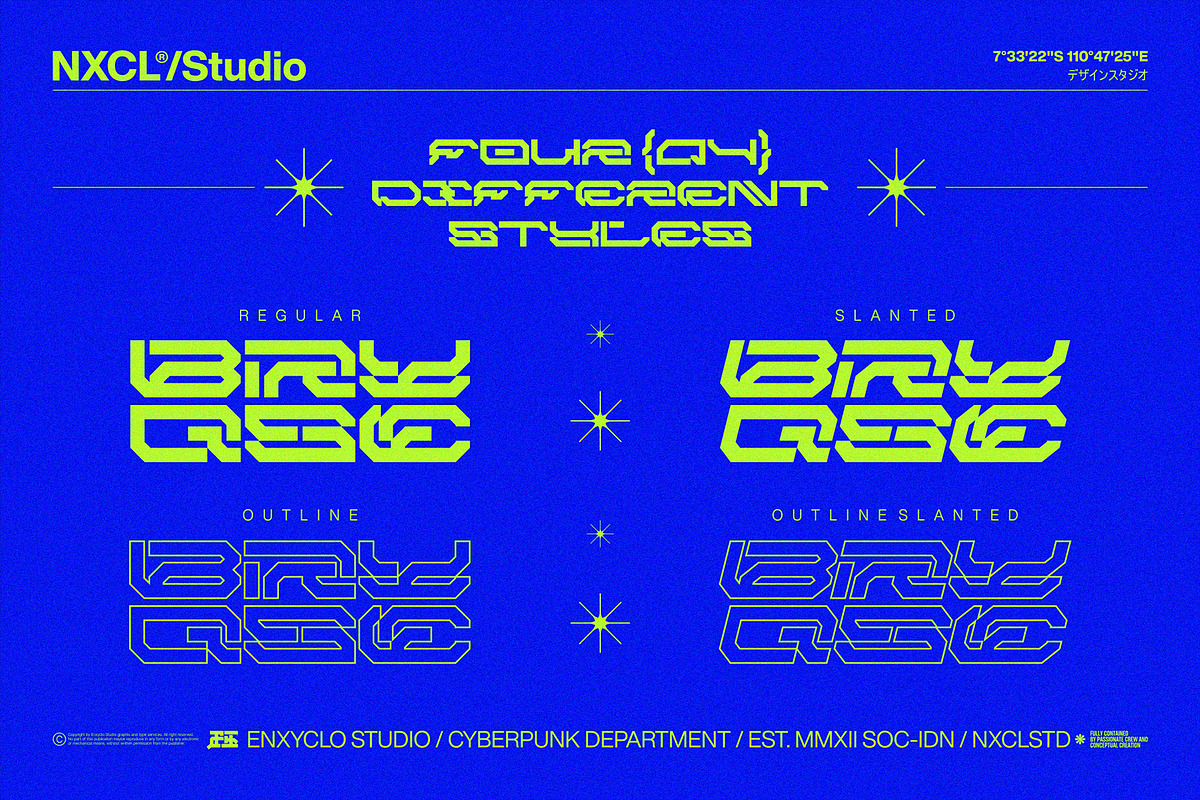 NCL BRAYQOSE - Cyberpunk Font, a Sans Serif Font by Enxyclo Studio (Photo 6 of 13)