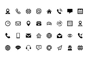 Contact Icon Set, an Outline Icon by VectStock