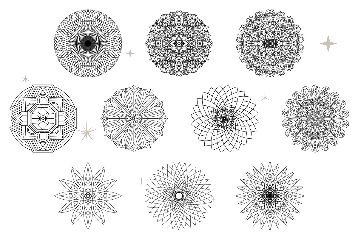 30 mandala line art, a Decorative Illustration by Pikgura (Photo 4 of 4)