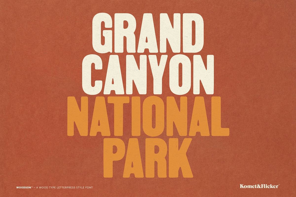 Woodson - A Wood Type Style Font, a Font by Komet & Flicker (Photo 2 of 15)