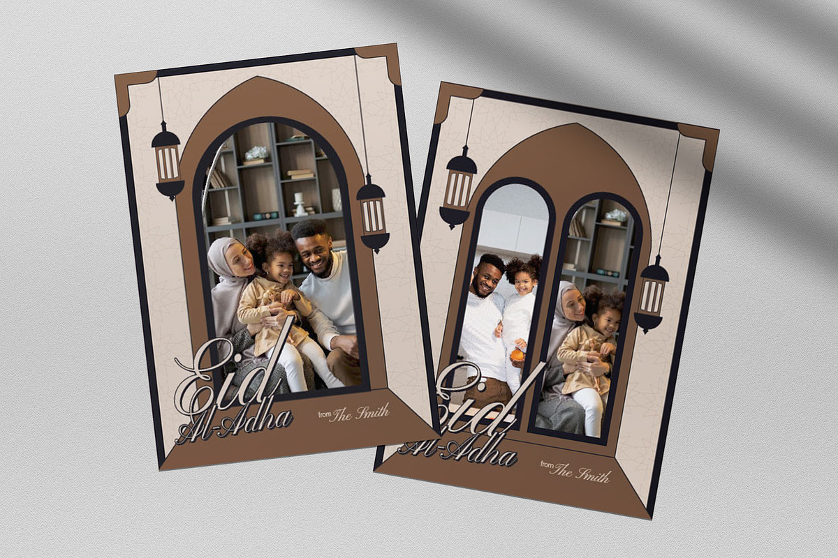 Brown Art Deco Eid al-Adha Greeting, a Card Template by graphicook (Photo 3 of 4)