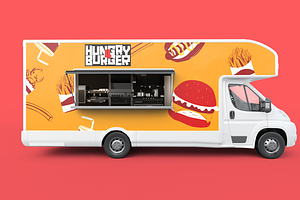 Bundle. Food Trucks. PSD MOCKUPS.