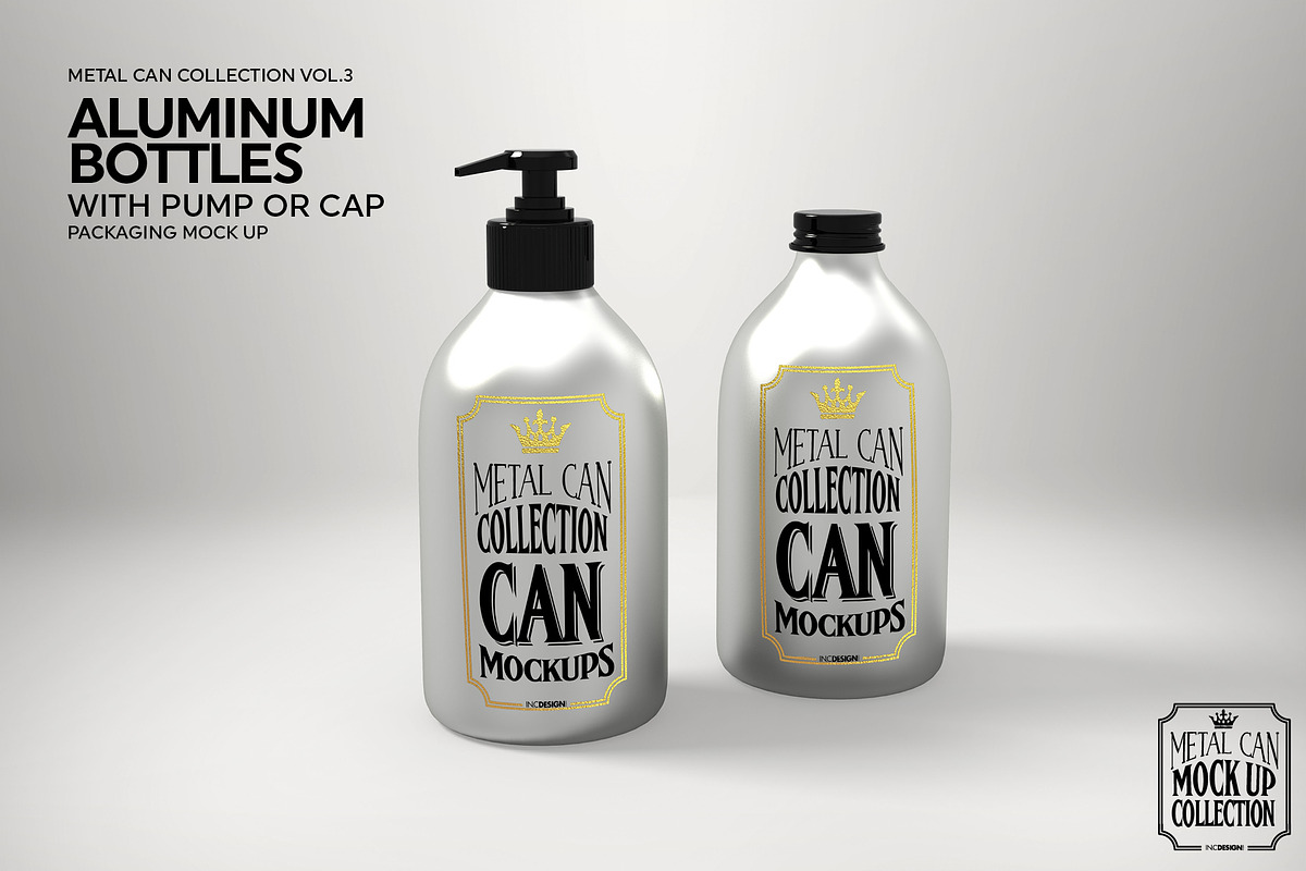 Aluminum Bottles Pump Cap Mockup, a Pens & Pencil Mockup by INCDesign (Photo 5 of 7)