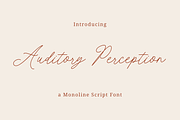 Auditory Perception -  Monoline Font, a Script Font by Ali Hamidi (Thumbnail 1 of 9)