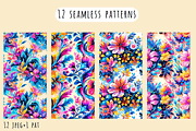 Dreamy Neon Floral Patterns, a Pattern Graphic by Art Sproot (Thumbnail 3 of 7)
