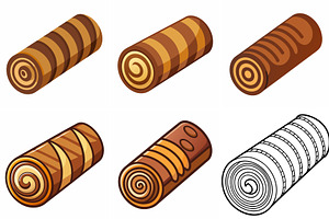 Assorted Delicious Swiss Rolls Cakes, an Object Graphic by Billah Hub