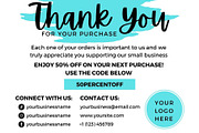 Thank you order card blue Canva 01, a Card Template by bonadigitals (Thumbnail 2 of 3)