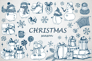 Christmas Snowmen ClipArt Collection