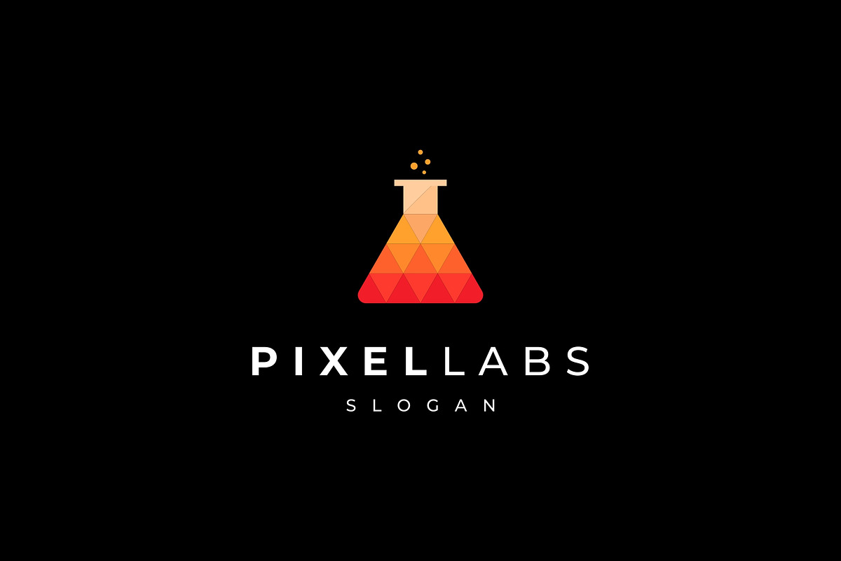 Lab Glass Flask Pixel Triangle Logo, a Branding & Logo Template by sore ...