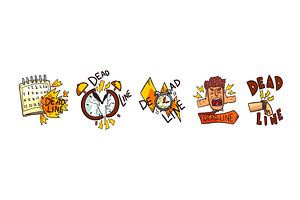 Deadline and Working Time Sticker, an Object Illustration by TopVectors