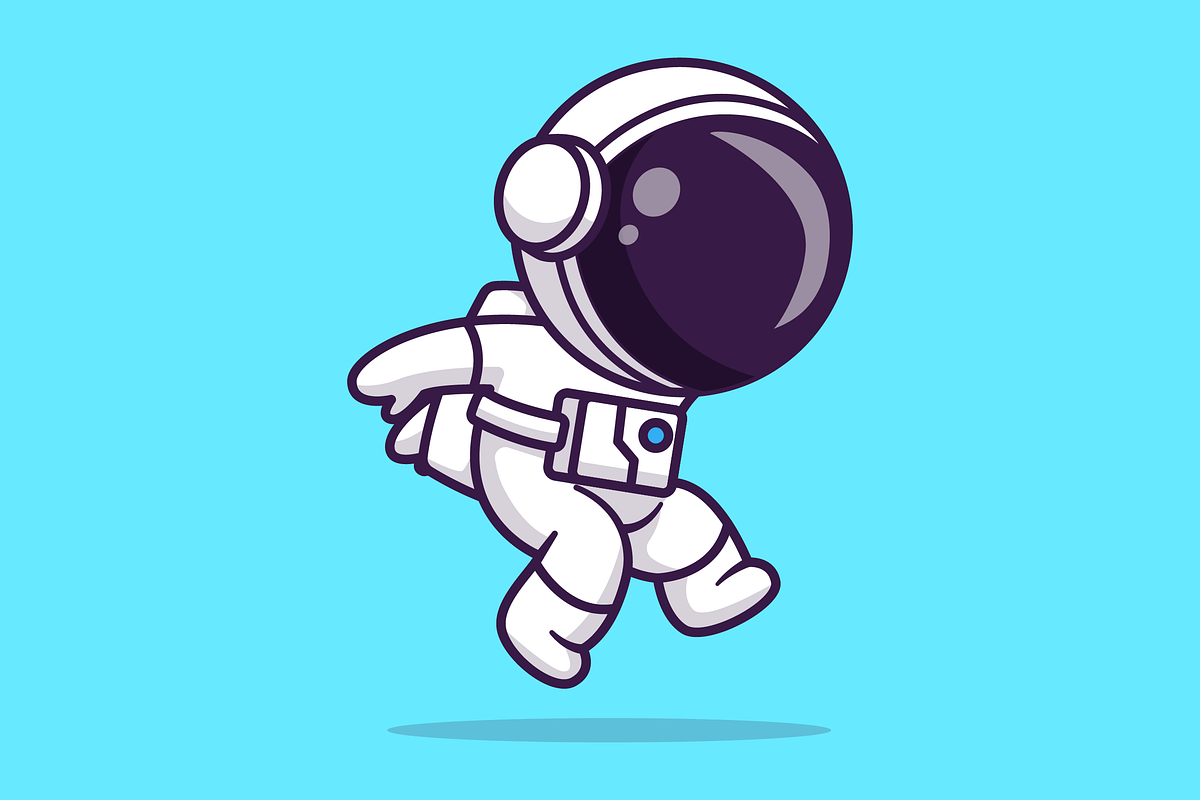 Cute Astronaut Jumping Cartoon, a Technology Illustration by Catalyst Labs