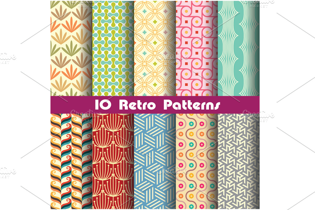 retro pattern set 4