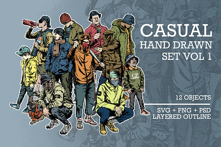 Casual Hand Drawn Set Vol 1