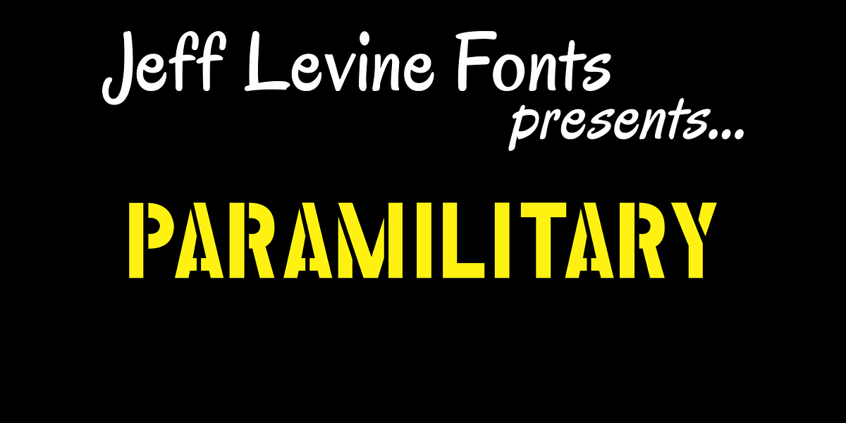 Paramilitary JNL, a Sans Serif Font by Jeff Levine Fonts