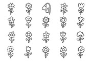 Flowers Outline Icon Pack, an Outline Icon by Tekuni (Thumbnail 8 of 12)