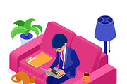 Home Office. Work from Home, an Education Illustration by TAlex (Thumbnail 2 of 6)