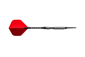 Metal dart with bright red flights isolated on a white backgroun, a Holiday Photo by Ales Munt