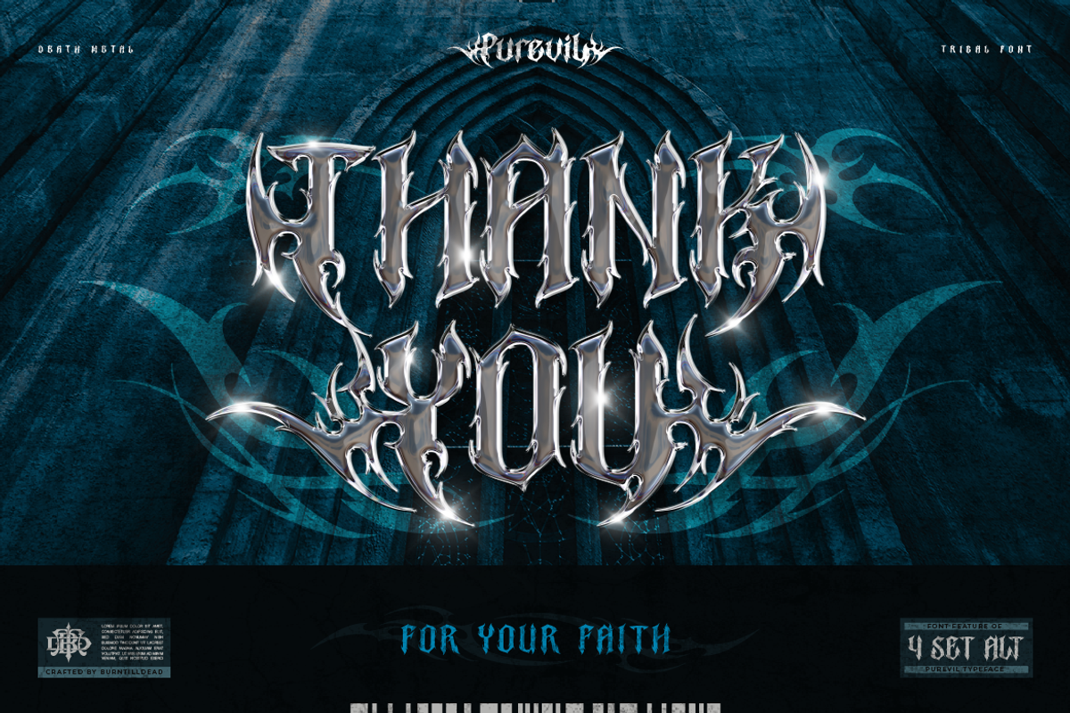 Purevil, a Blackletter Font by Burntilldead (Photo 13 of 13)