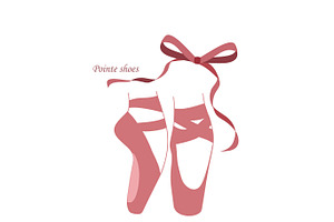 Vector pink pointe shoes