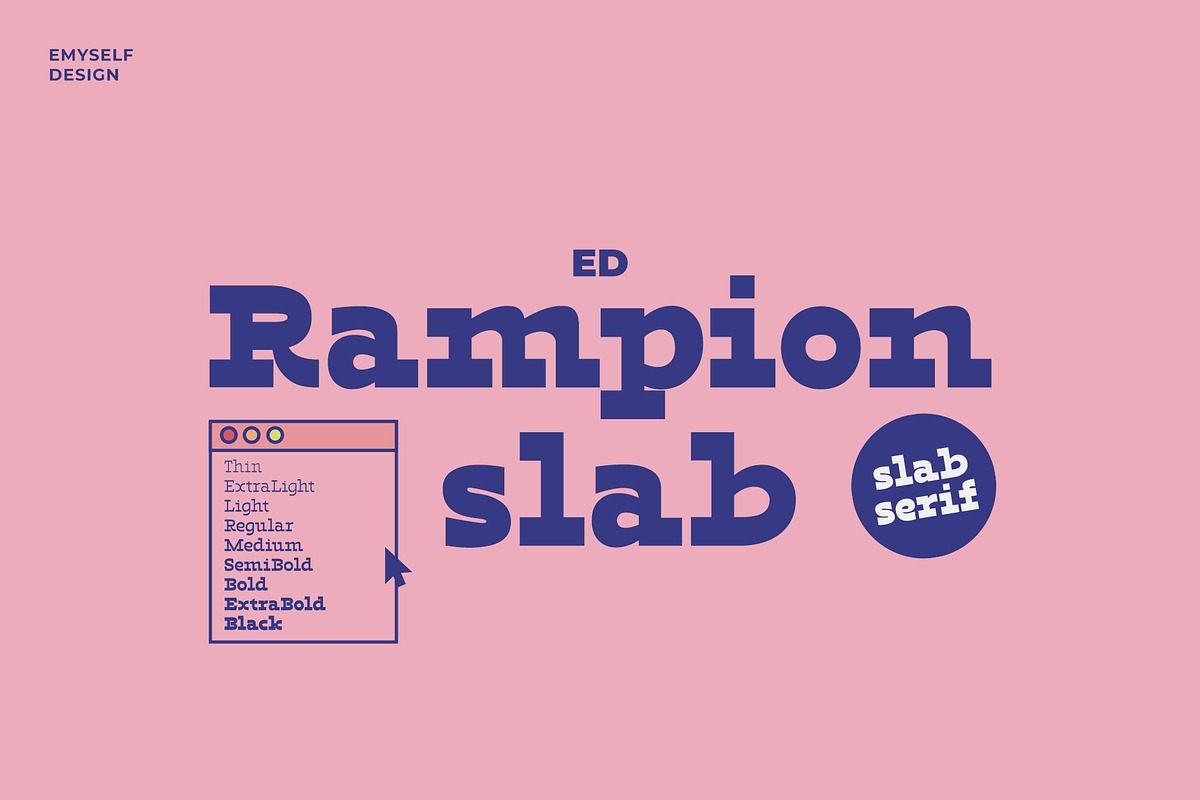 ED Rampion Slab, a Slab Serif Font by Emyself Design (Photo 1 of 12)