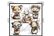 Whimsical Spring Woodland Animals, an Illustration by CraftCrateShop (Thumbnail 6 of 6)