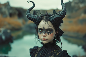 Black Horned Villain Costume, a Person Photo by k.tay