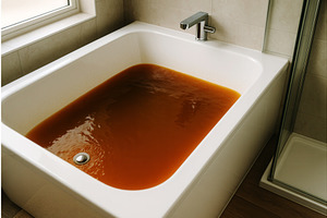 A bathtub filled with discolored, an Object Illustration by Sergey Kotenev