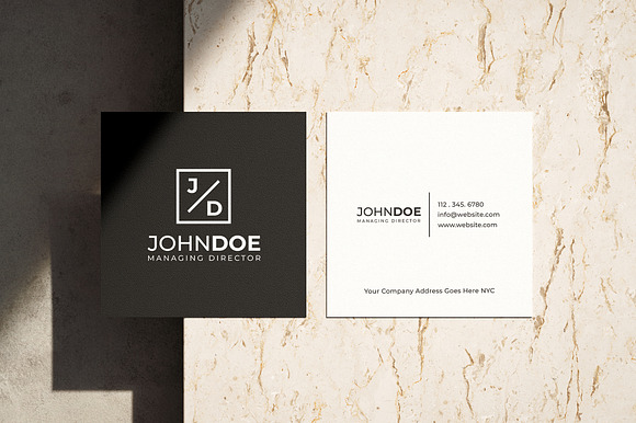 Square Modern Minimal Business Card