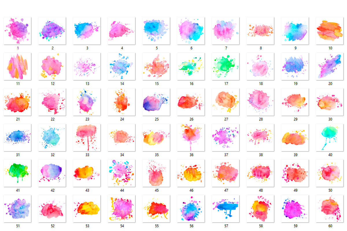 Watercolor splashes clip art, a Templates & Theme by Ksusha shop (Photo 5 of 7)
