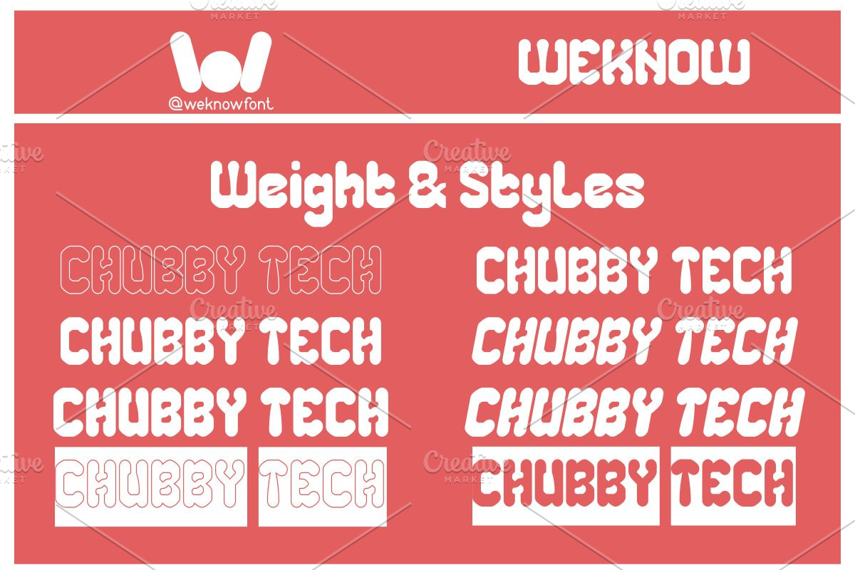 Chubby Tech font, a Font by weknow (Photo 8 of 8)